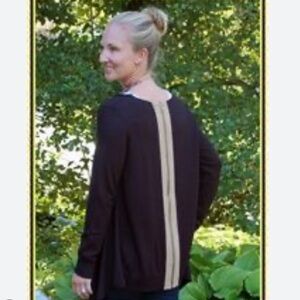 RARE NWT Boo Gemes Zippy Cape Sweater Navy White Size S/M